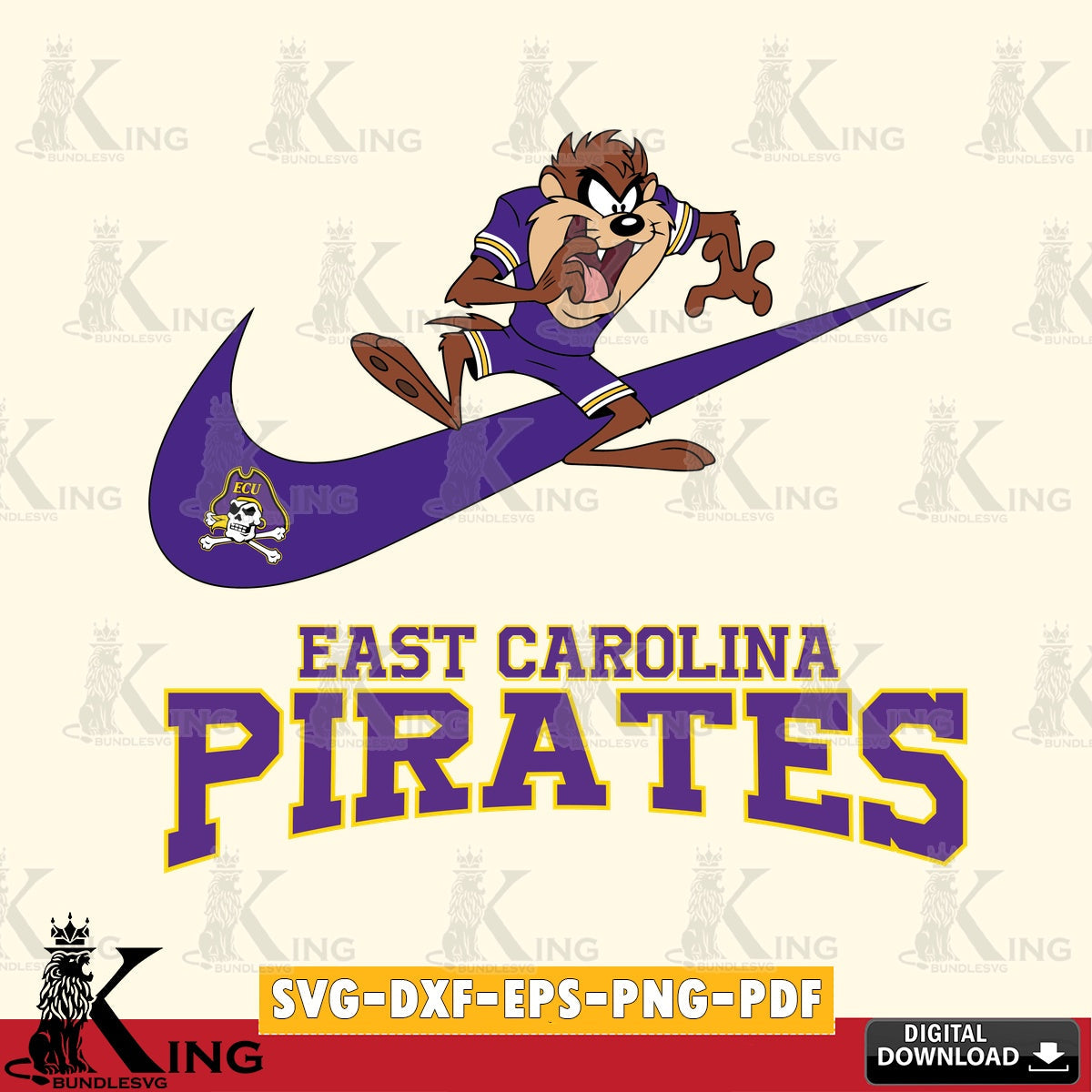 East Carolina Pirates Taz Football Nike SVG file, Cut file  , Digital Download , Instant Download, Taz svg, NCAA svg