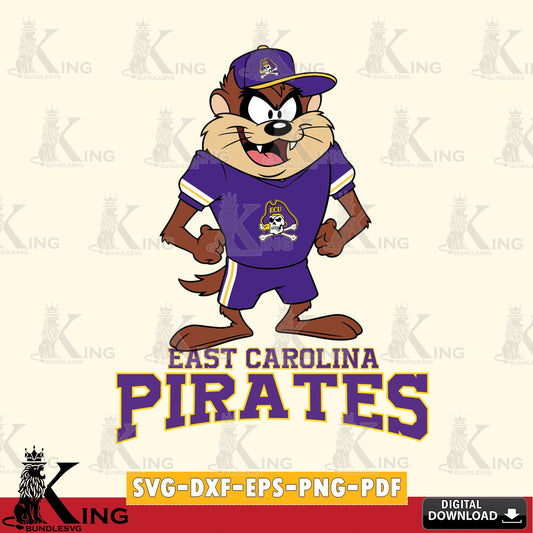 East Carolina Pirates Taz Standing Pose SVG file, Cut file  , Digital Download , Instant Download, Taz svg, NCAA svg