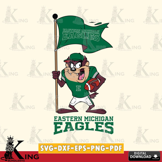 Eastern Michigan Eagles Football Taz Flag Art SVG file, Cut file  , Digital Download , Instant Download, Taz svg, NCAA svg
