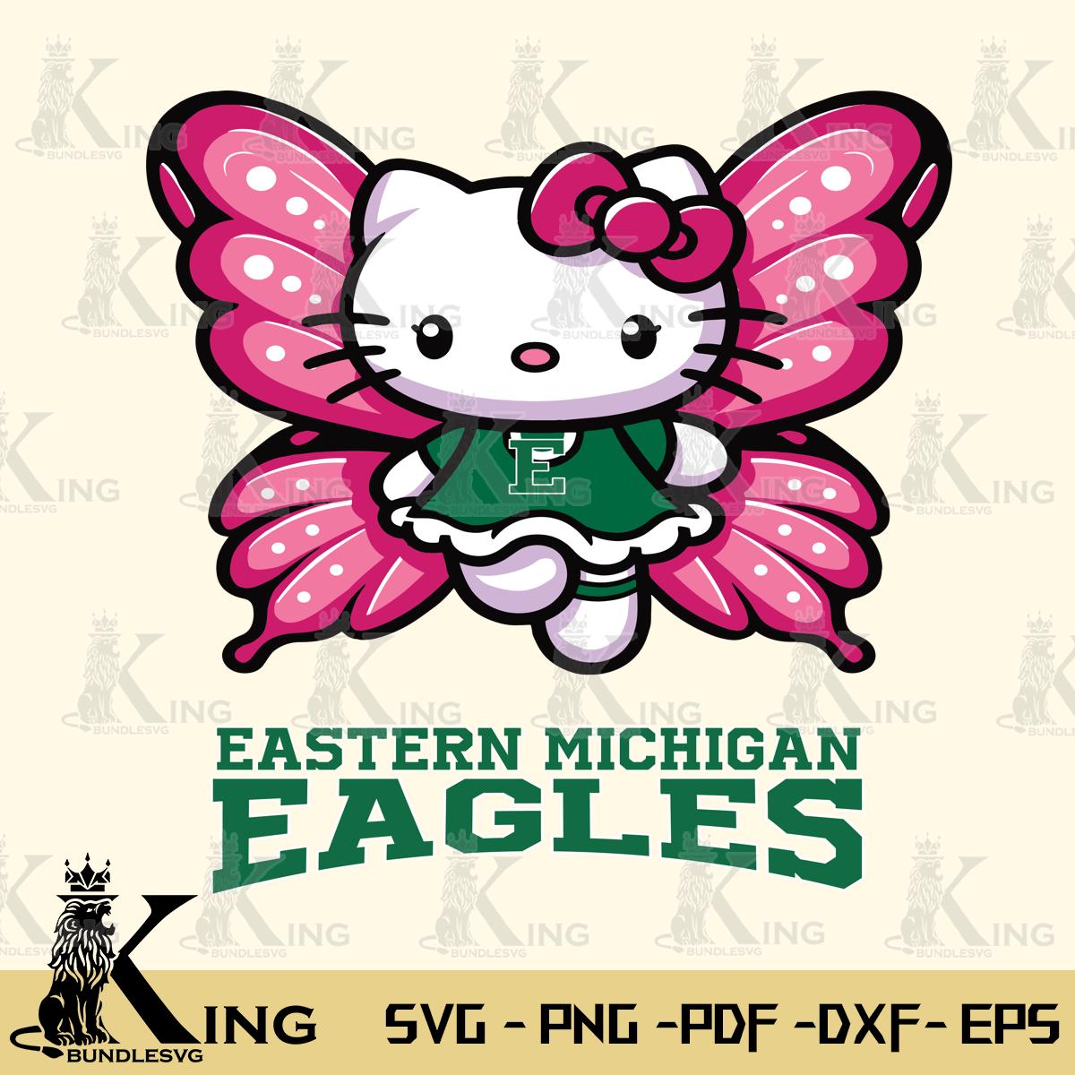 Eastern Michigan Eagles Hello Kitty Dreamscape Svg Eps Dxf Png File, Digital Download