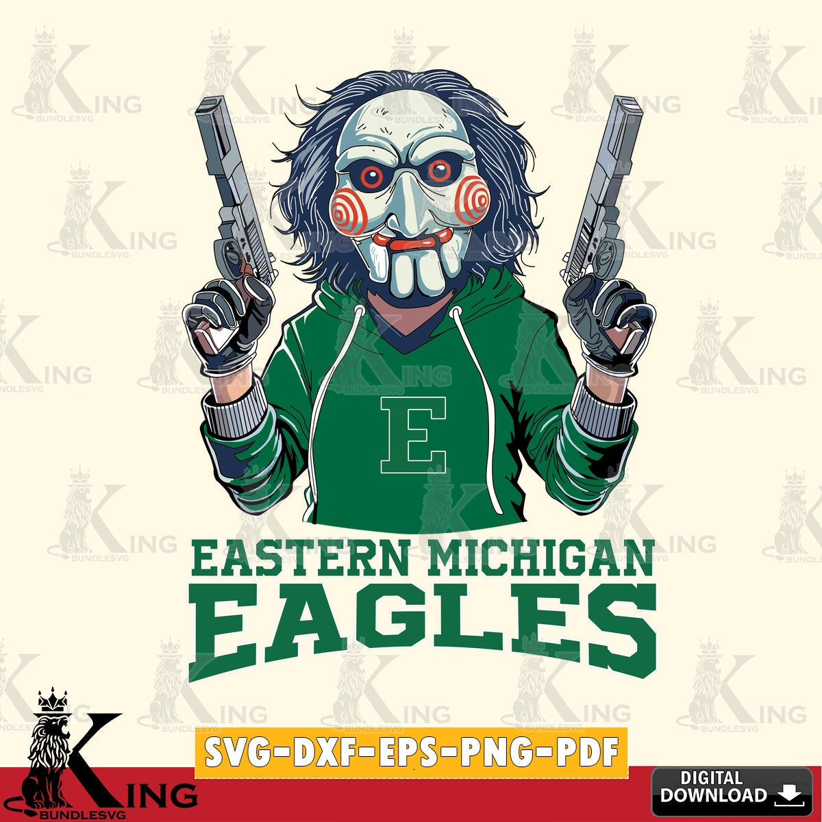 Printable art of Eastern Michigan Eagles Jigsaw Billy Football, a digital download for Cricut Maker and paper crafts