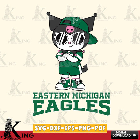 Eastern Michigan Eagles Kuromi Football Jersey SVG file, Cricut, Cut file  , Digital Download , Instant Download, Sanrio svg, Clipart
