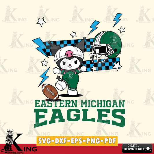 Eastern Michigan Eagles Kuromi Game Day SVG file, Cricut, Cut file  , Digital Download , Instant Download, Sanrio svg, Clipart