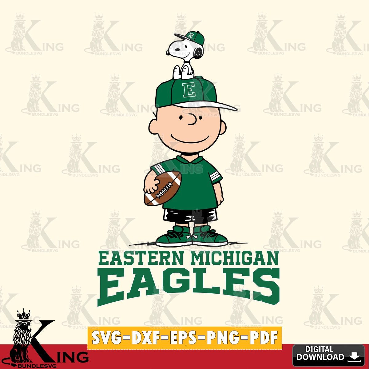 Eastern Michigan Eagles Peanuts Football Rugby SVG, Cricut, Cut file  , Digital Download , Instant Download, Peanuts svg, NCAA svg, Football svg, Sport svg