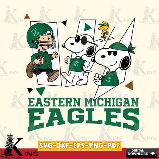 Eastern Michigan Eagles Peanuts Joe Cool SVG, Cricut, Cut file  , Digital Download , Instant Download, Peanuts svg, NCAA svg, Football svg, Sport svg