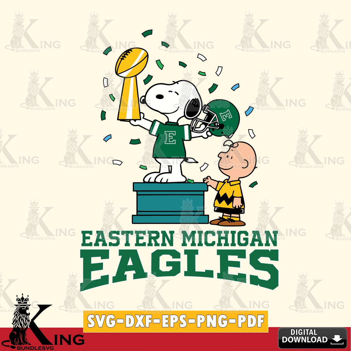 Eastern Michigan Eagles Peanuts Winner SVG, Cricut, Cut file  , Digital Download , Instant Download, Peanuts svg, NCAA svg, Football svg, Sport svg