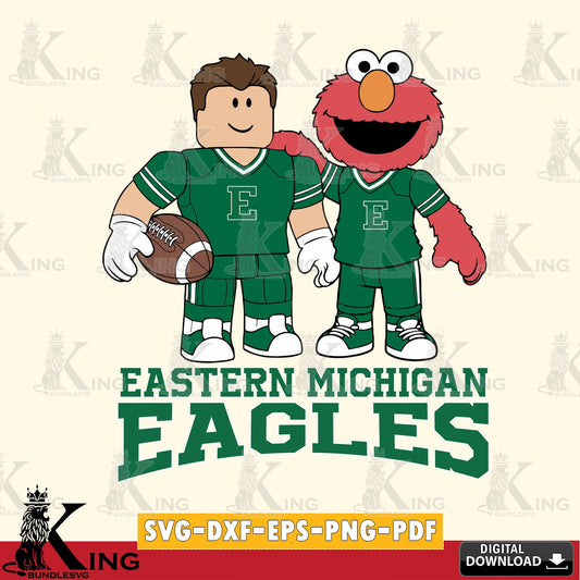 Eastern Michigan Eagles Roblox & Elmo Football SVG file , NCAA Cricut,  File cut , Digital Download , PDF File