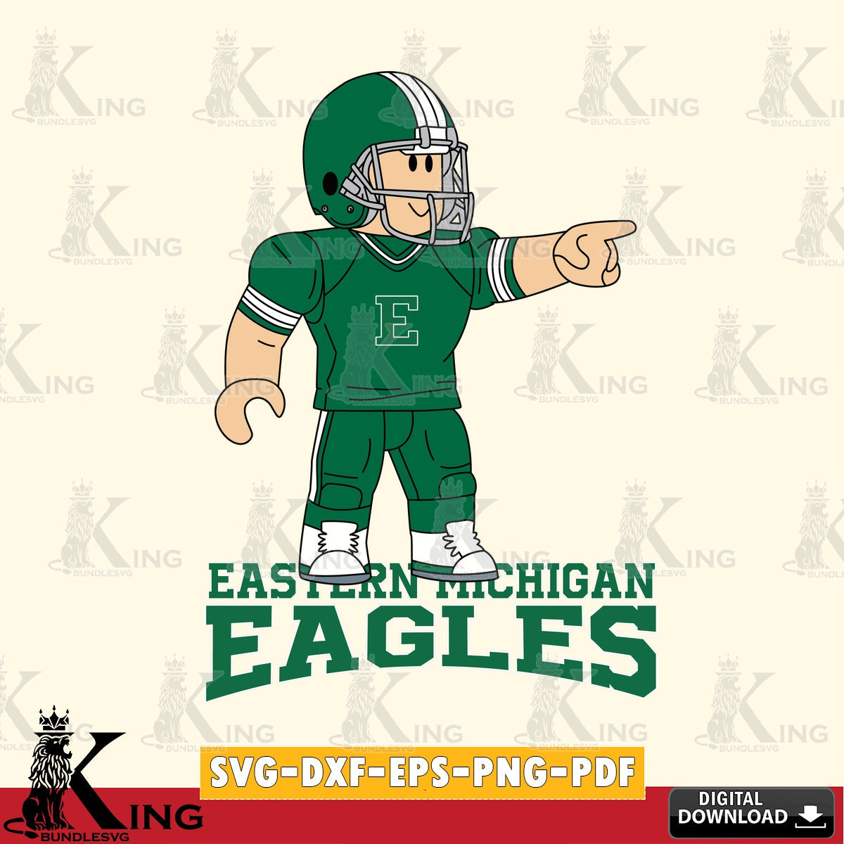 Eastern Michigan Eagles Roblox Player Football SVG file , NCAA Cricut,  File cut , Digital Download , PDF File