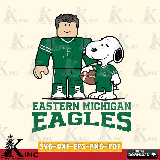 Eastern Michigan Eagles Roblox & Snoopy Football SVG file , NCAA Cricut,  File cut , Digital Download , PDF File