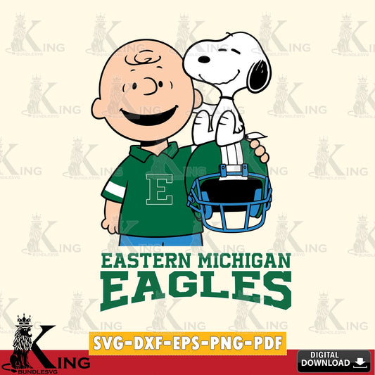 Eastern Michigan Eagles Snoopy On Helmet SVG, Cricut, Cut file  , Digital Download , Instant Download, Peanuts svg, NCAA svg, Football svg, Sport svg