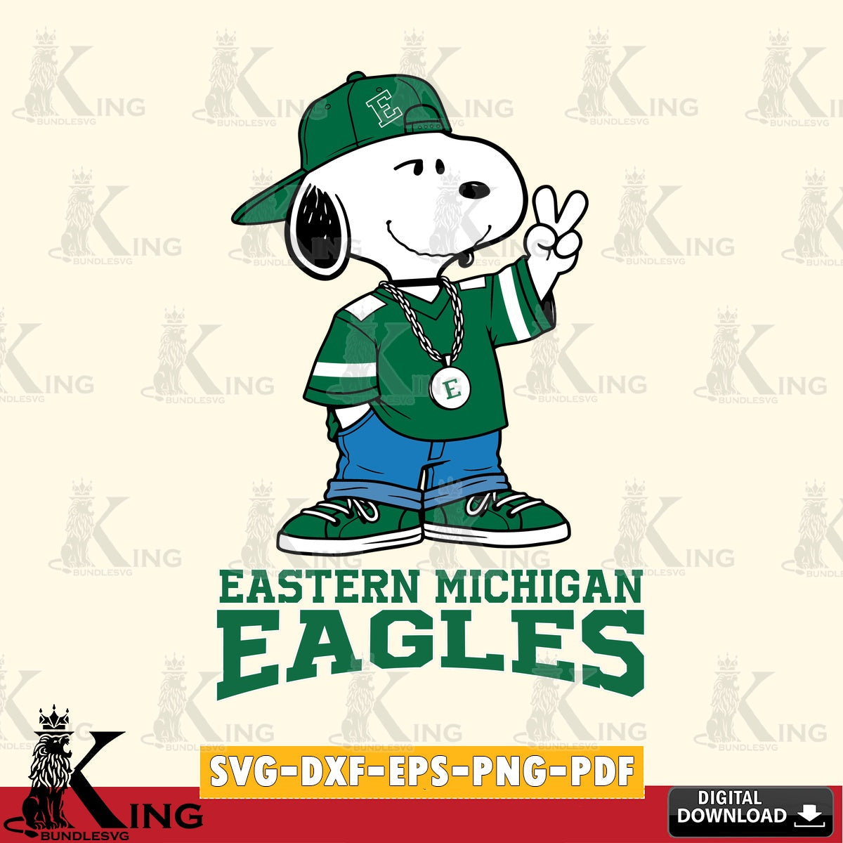 Eastern Michigan Eagles Snoopy Say hi SVG, Cricut, Cut file  , Digital Download , Instant Download, Peanuts svg, NCAA svg, Football svg, Sport svg