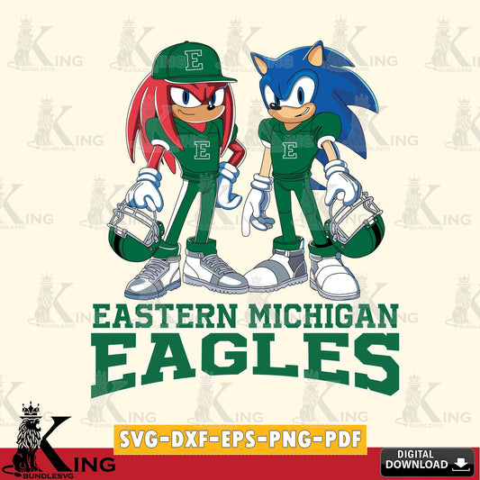 Eastern Michigan Eagles Sonic And Knuckles Player Football SVG file, Vector , Digital Download , PDF File , Instant Download