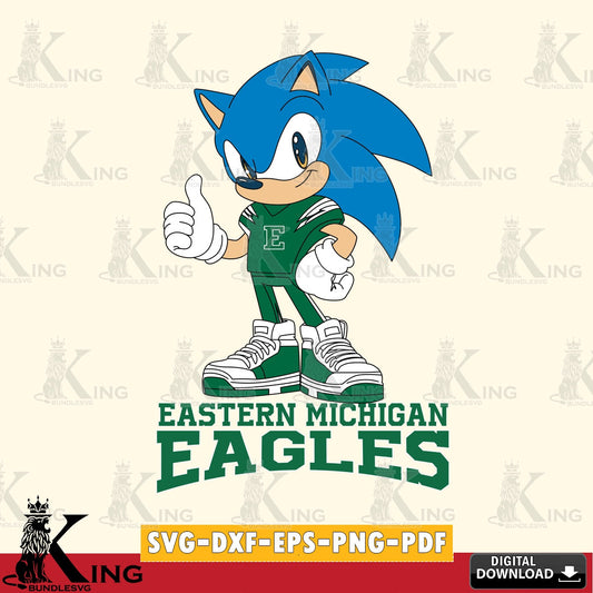 High-quality graphic of Eastern Michigan Eagles Sonic Like Football vector art for engraving, cutting, and printing