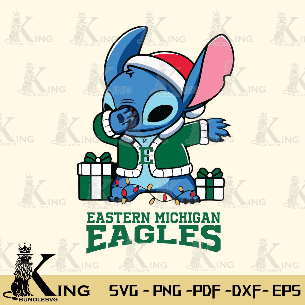 Eastern Michigan Eagles Stitch Merry Christmas Svg Eps Dxf Png File, Digital Download