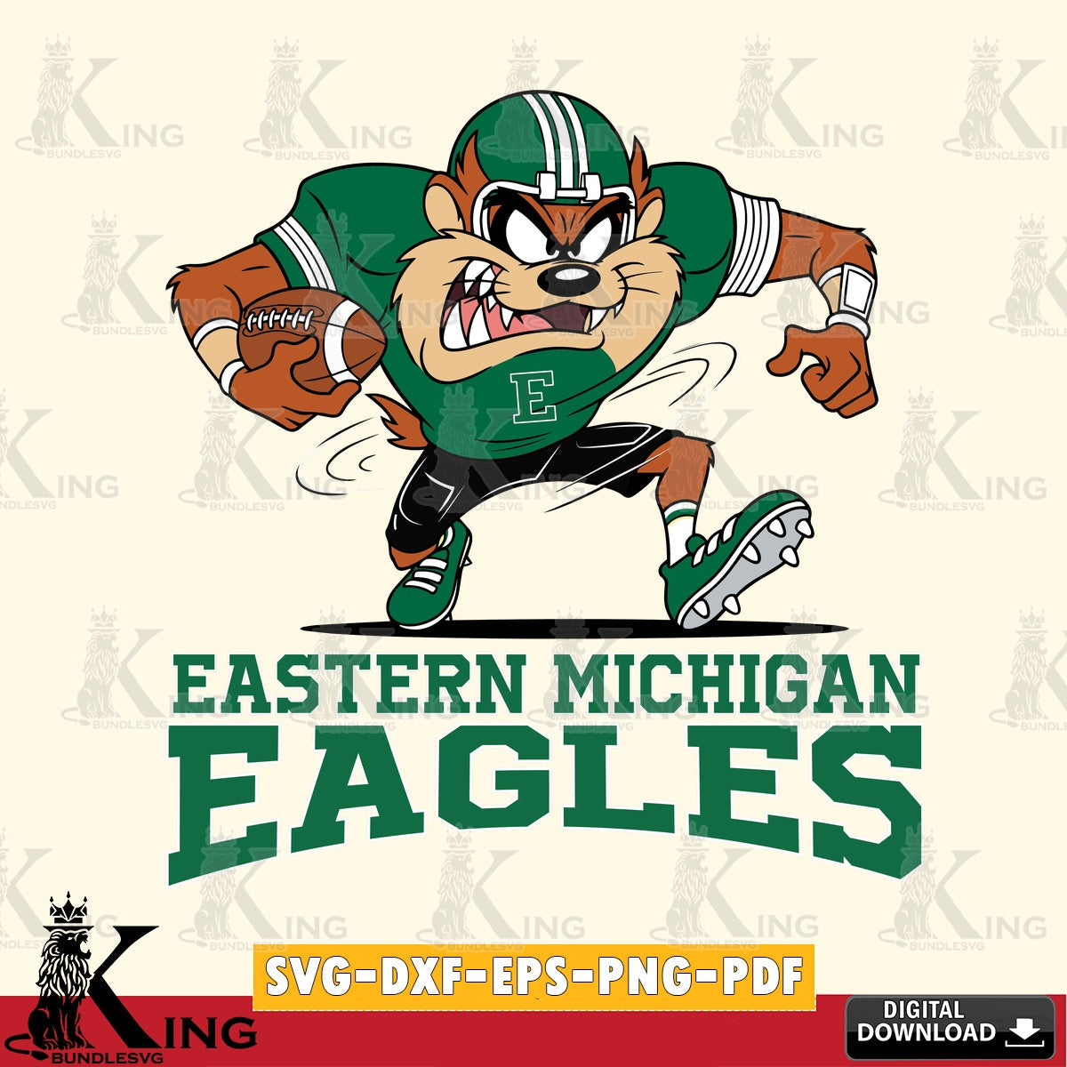 Eastern Michigan Eagles Taz Football Helmet SVG file, Cut file  , Digital Download , Instant Download, Taz svg, NCAA svg