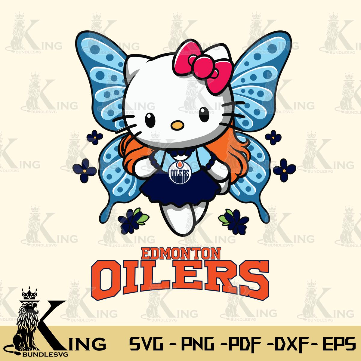 Edmonton Oilers Butterfly Kitty Charm Svg Eps Dxf Png File, Digital Download