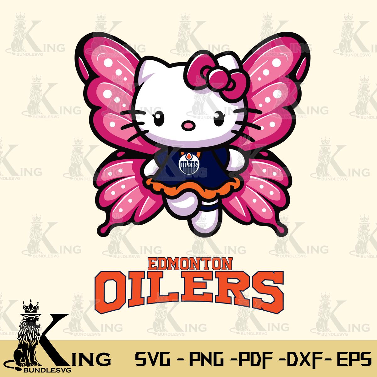 Edmonton Oilers Hello Kitty Dreamscape Svg Eps Dxf Png File, Digital Download