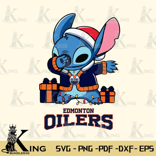 Edmonton Oilers Stitch Merry Christmas Svg Eps Dxf Png File, Digital Download