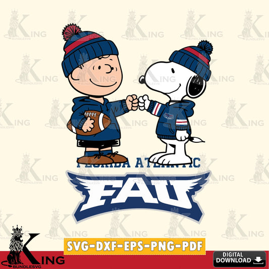 Florida Atlantic Owls CharlieBrown Football Fist Bump SVG, Cricut, Cut file  , Digital Download , Instant Download, Peanuts svg, NCAA svg, Football svg, Sport svg