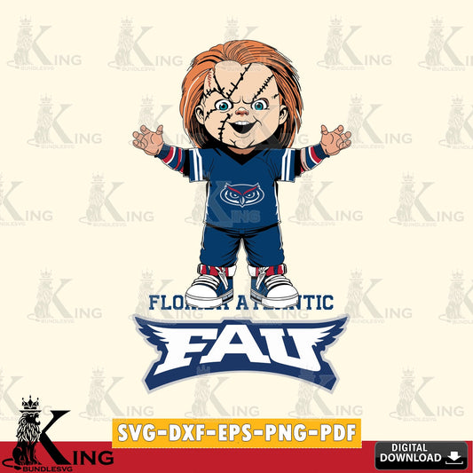 Creative design featuring Florida Atlantic Owls Chucky Football, NCAA vector art for engraving, cutting, and printing