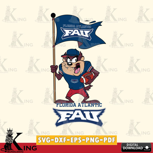Florida Atlantic Owls Football Taz Flag Art SVG file, Cut file  , Digital Download , Instant Download, Taz svg, NCAA svg