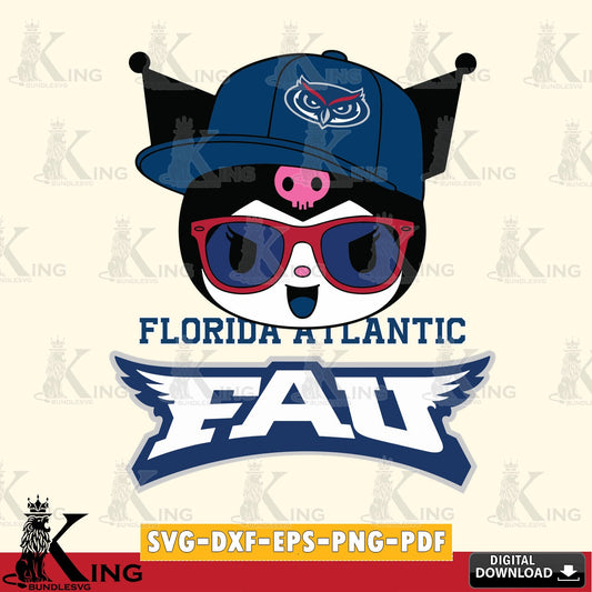 Florida Atlantic Owls Kuromi Football Cool SVG file, Cricut, Cut file  , Digital Download , Instant Download, Sanrio svg, Clipart