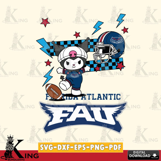 Florida Atlantic Owls Kuromi Game Day SVG file, Cricut, Cut file  , Digital Download , Instant Download, Sanrio svg, Clipart