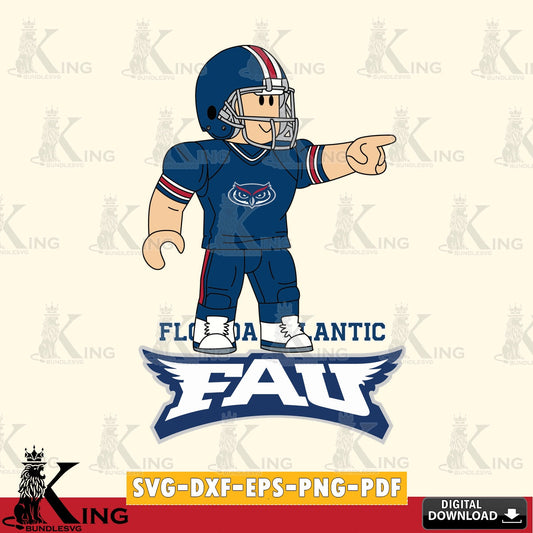 Florida Atlantic Owls Roblox Player Football SVG file , NCAA Cricut,  File cut , Digital Download , PDF File