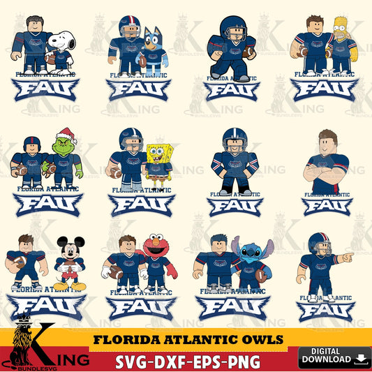 Florida Atlantic Owls Roblox With Friends football NCAA Bundle SVG file , NCAA Cricut,  File cut , Digital Download , PDF File