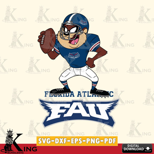 Florida Atlantic Owls Taz Football Player SVG file, Cut file  , Digital Download , Instant Download, Taz svg, NCAA svg
