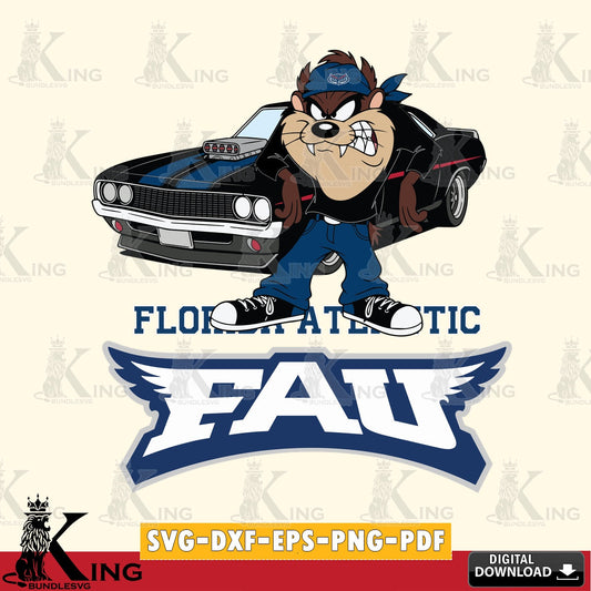 Florida Atlantic Owls Taz Racing Car SVG file, Cut file  , Digital Download , Instant Download, Taz svg, NCAA svg