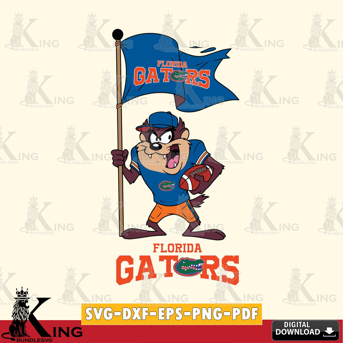 Florida Gators Football Taz Flag Art SVG file, Cut file  , Digital Download , Instant Download, Taz svg, NCAA svg