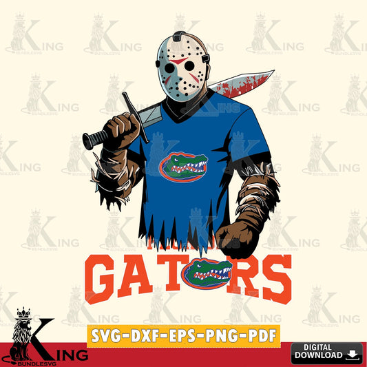 Stylish representation of Florida Gators Jason Voorhees Football, NCAA vector art for engraving, cutting, and printing