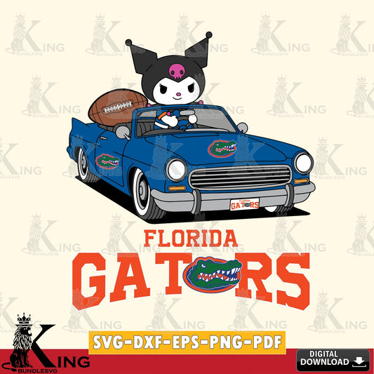 Florida Gators Kuromi Car Football Game SVG file, Cricut, Cut file  , Digital Download , Instant Download, Sanrio svg, Clipart