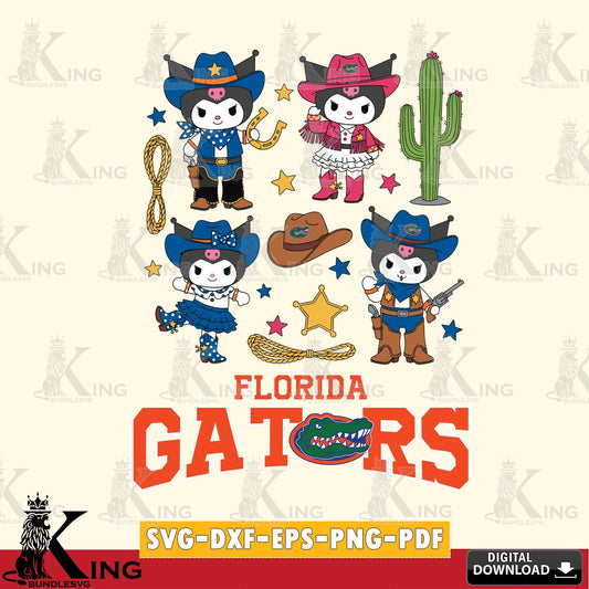 Florida Gators Kuromi Cowboy Western SVG file, Cricut, Cut file  , Digital Download , Instant Download, Sanrio svg, Clipart