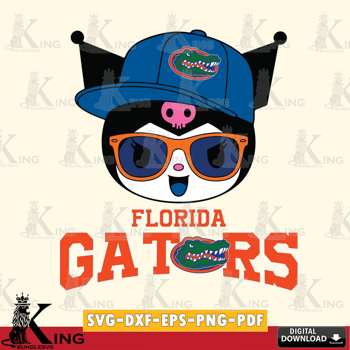 Florida Gators Kuromi Football Cool SVG file, Cricut, Cut file  , Digital Download , Instant Download, Sanrio svg, Clipart