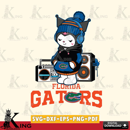 Florida Gators Kuromi Football Music SVG file, Cricut, Cut file  , Digital Download , Instant Download, Sanrio svg, Clipart