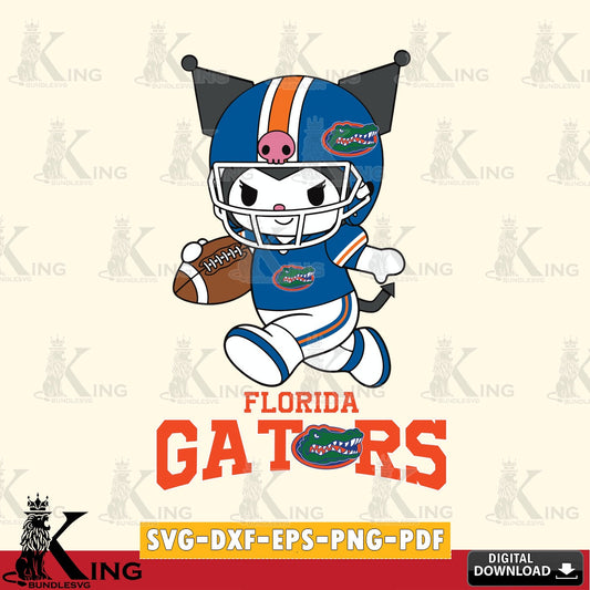 Florida Gators Kuromi Football Run SVG file, Cricut, Cut file  , Digital Download , Instant Download, Sanrio svg, Clipart