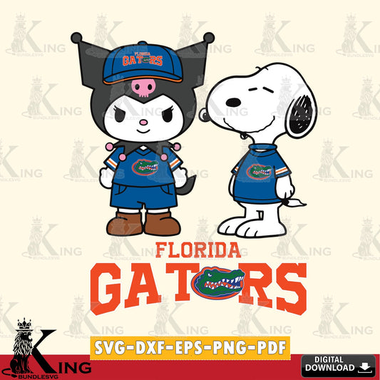 Florida Gators Kuromi Snoopy Football SVG file, Cricut, Cut file  , Digital Download , Instant Download, Sanrio svg, Clipart