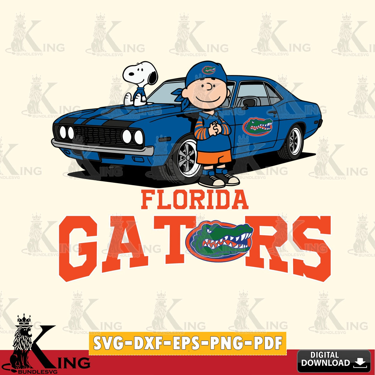 Florida Gators Peanuts Muscle Car SVG, Cricut, Cut file  , Digital Download , Instant Download, Peanuts svg, NCAA svg, Football svg, Sport svg