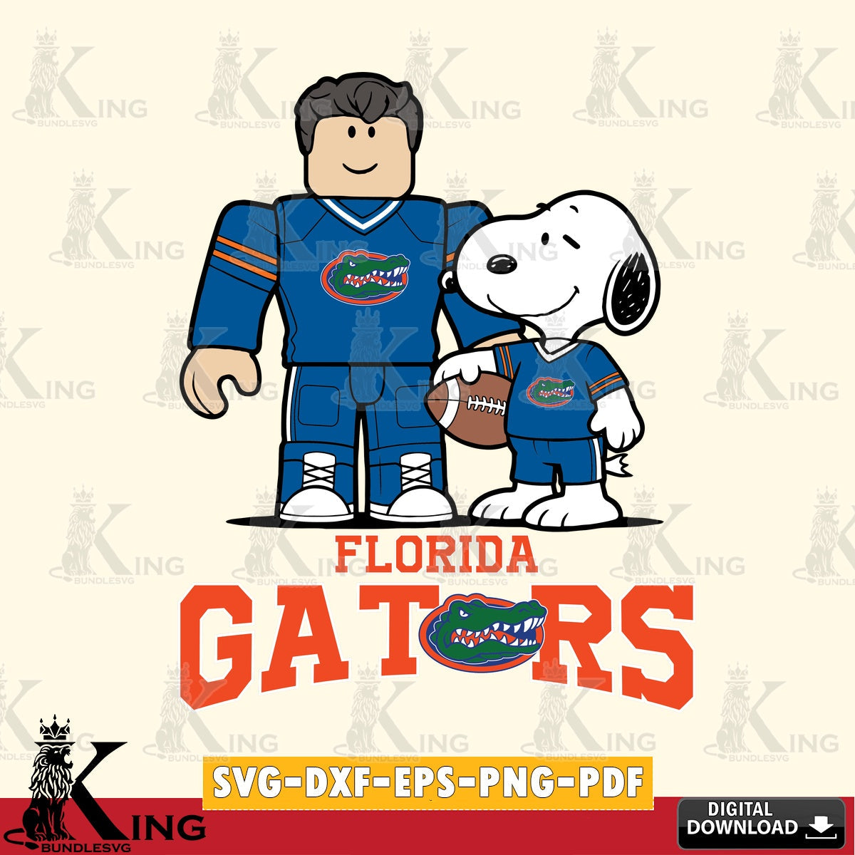Florida Gators Roblox & Snoopy Football SVG file , NCAA Cricut,  File cut , Digital Download , PDF File