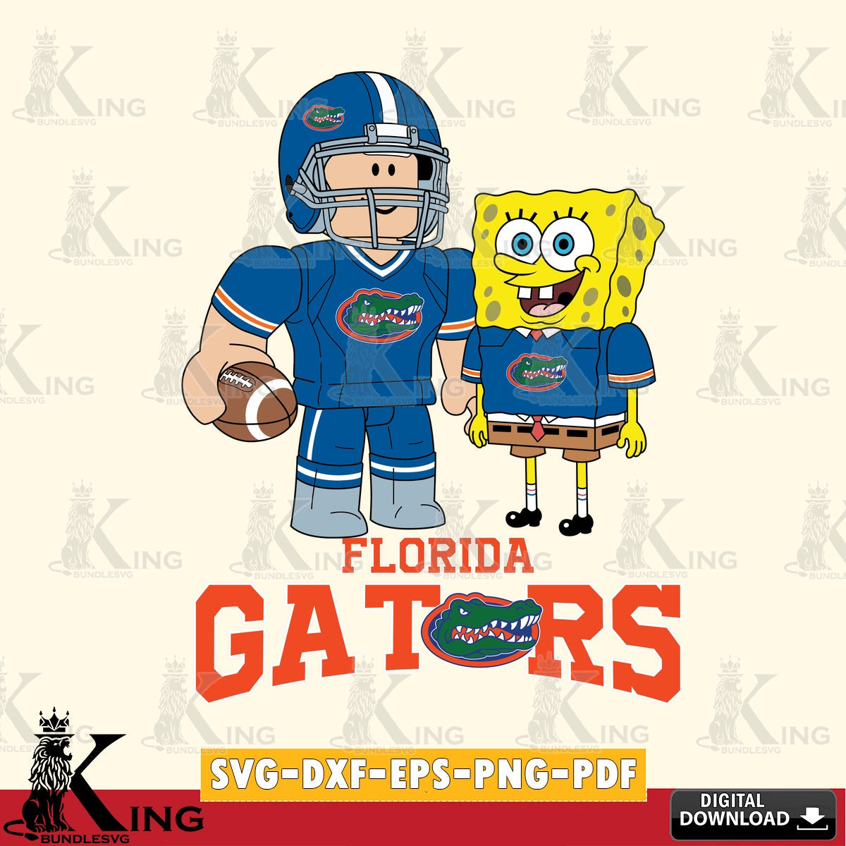 Florida Gators Roblox & Spongebob Football SVG file , NCAA Cricut,  File cut , Digital Download , PDF File
