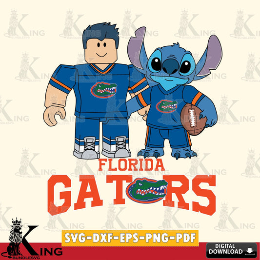 Florida Gators Roblox & Stitch Football SVG file , NCAA Cricut,  File cut , Digital Download , PDF File