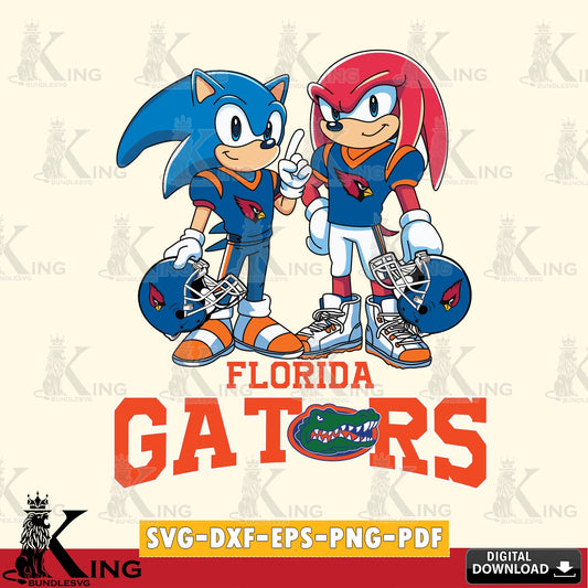 Modern graphic depicting Florida Gators Sonic And Knuckles Football SVG PNG files perfect for Cricut and Silhouette cutting