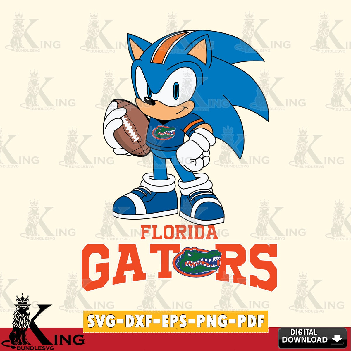 Detailed illustration of Florida Gators Sonic Game Day Ready, a high-quality vector for DIY scrapbooking and home decor