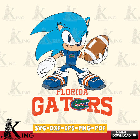 Digital download featuring Florida Gators Sonic Rugby PNG clipart for sublimation printing and graphic design