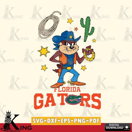 Florida Gators Taz Cowboy Western SVG file, Cut file  , Digital Download , Instant Download, Taz svg, NCAA svg