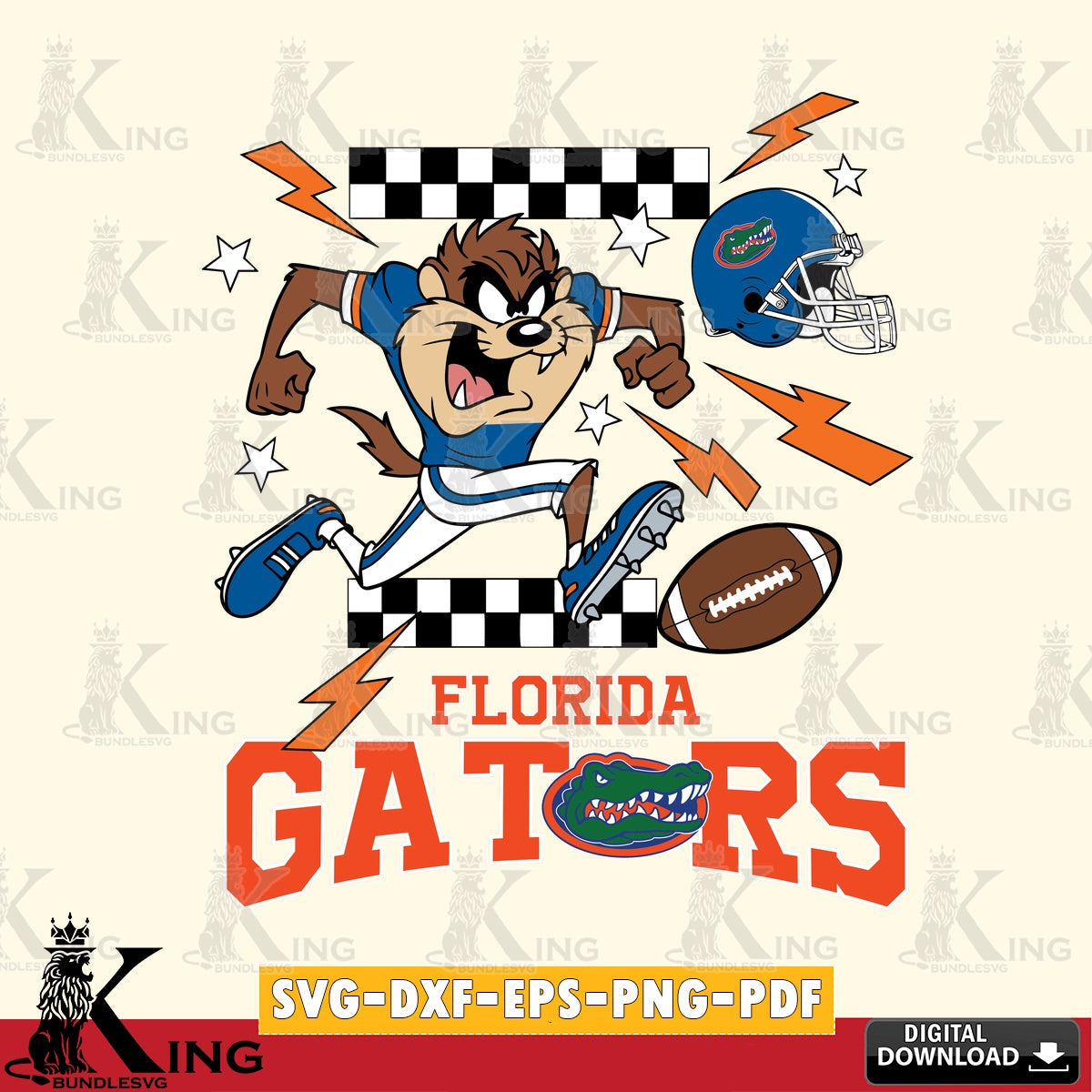 Florida Gators Taz Football Lightning SVG file, Cut file  , Digital Download , Instant Download, Taz svg, NCAA svg