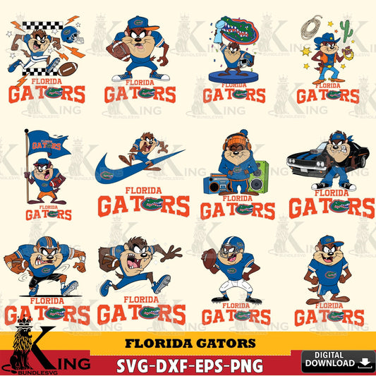 Florida Gators Taz Football NCAA Bundle SVG file, Cut file  , Digital Download , Instant Download, Taz svg, NCAA svg