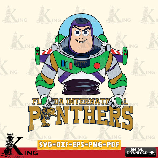 Detailed illustration of Florida International Panthers Buzz Lightyear Football, NCAA, PNG clipart for sublimation printing and